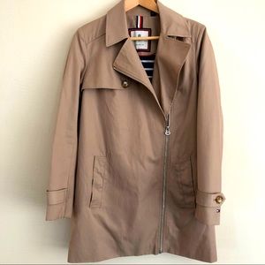 EUC Tommy Hilfiger Light Brown/Tan Rain Coat Size XS